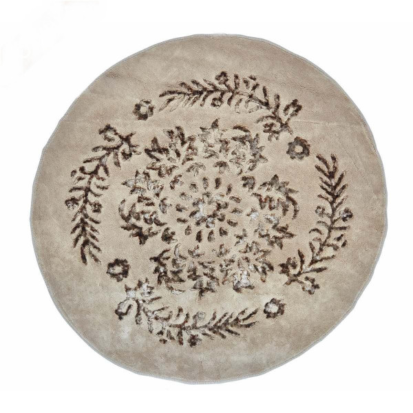 Килимок у ванну круглий Arya Luxor AR-1380062-brown 120 см коричневий