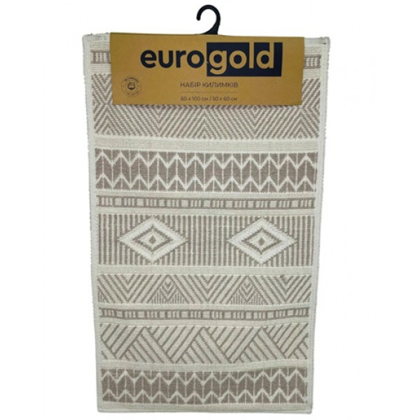 Набір килимків для ванної Eurogold Marina BRT0196 2 предмети бежевий