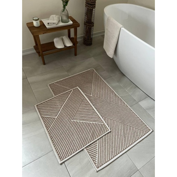 Набір килимків для ванної Eurogold Moana BRT0206 2 предмети бежевий