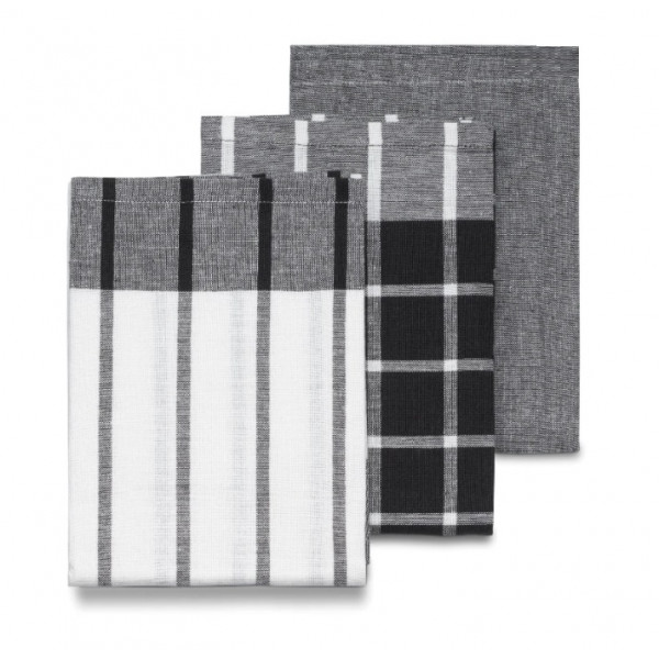 Набір рушників кухонних Kela Pasado 15972 65х45 см 3 предмети чорно-білий
