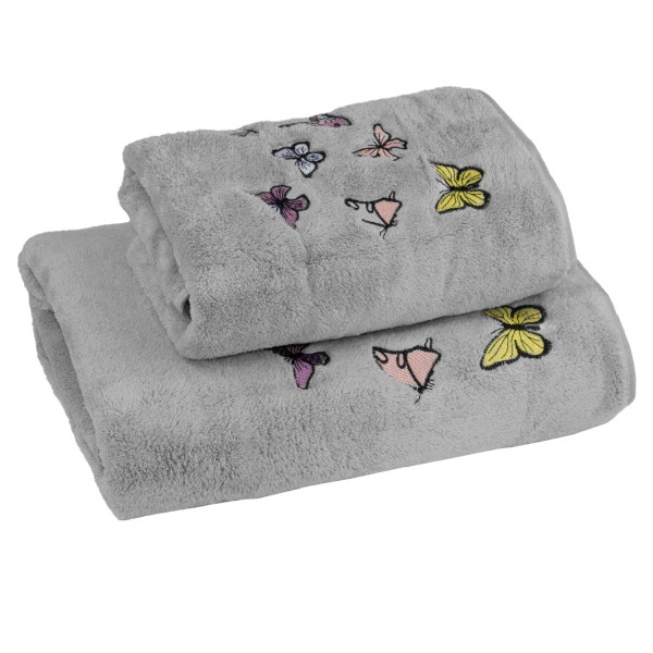 Набір рушників з мікрофібри Love You Метелики 60154 2 шт сірий