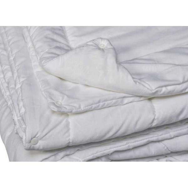 Ковдра "Зима - Літо" на кнопках закрита однотонна холлофайбер (Мікрофібра) Двоспальна Євро 200х220 54829