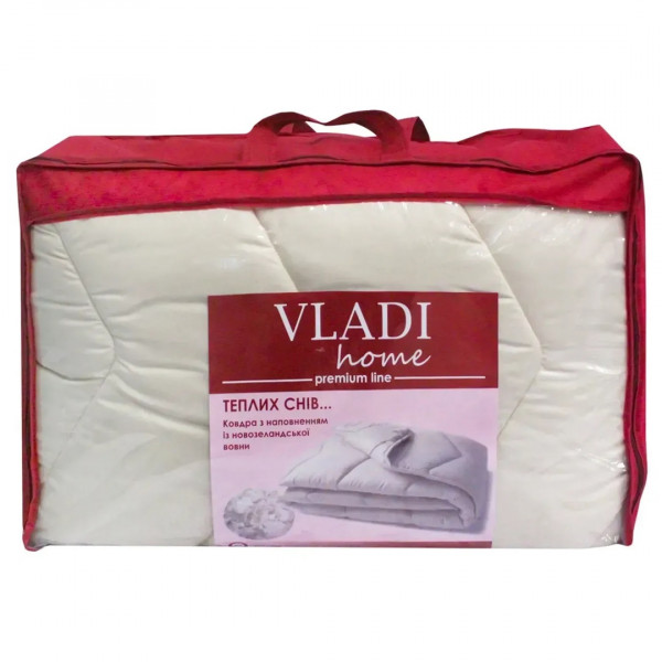 Ковдра двоспальна вовняна Vladi Premium Line 21397 170x210 см бежева