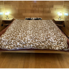 Ковдра євро відкрита зимова з вовни Leri Max 21515 195х210 см коричнева