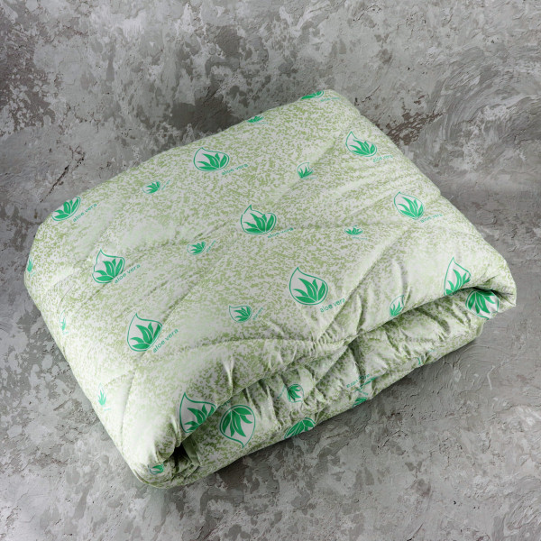 Ковдра закрита холлофайбер ALOE VERA (Мікрофібра) Полуторна 145х210 55066