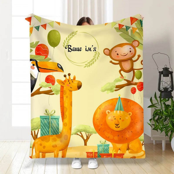 Плед 3D іменний Світ тваринок 15693 135х160 см