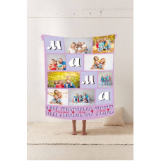 Плед 3D зі своїм фото Мама "Ми любимо тебе" на 8 фото 10667 135х160 см