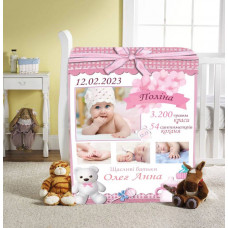 Плед 3D зі своїми побажаннями з метрикою Мрійлива колекція для маленької принцеси на 4 фото 20222387_C 11578 80х100 см