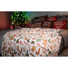 Плед Ardesto Flannel Імбирні пряники ART0118PB 160х200 см білий