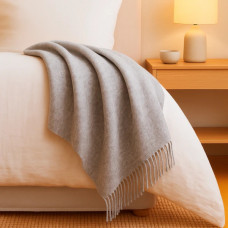 Плед з екологічної вовни Love You 6059 140х200 см бежевий