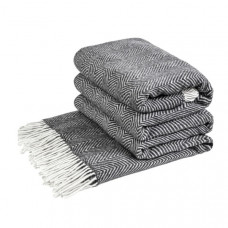 Плед мериносовий Love You Зиг-заг 4241 140х200 см темно-сірий