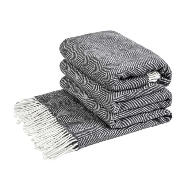 Плед мериносовий Love You Зиг-заг 4241 140х200 см темно-сірий