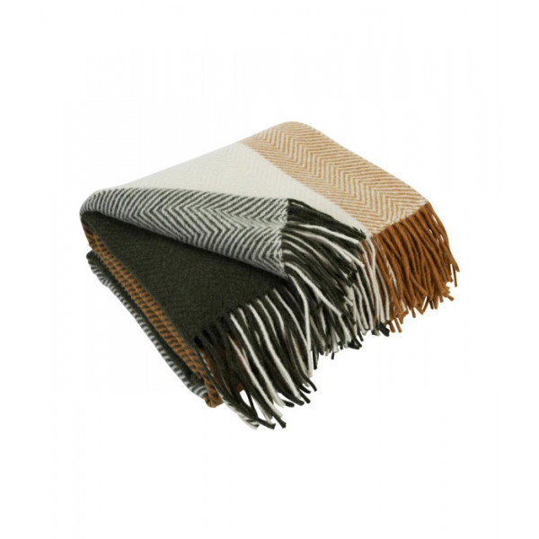 Плед мериносовий Love You Клітина 4500 140х200 см хакі