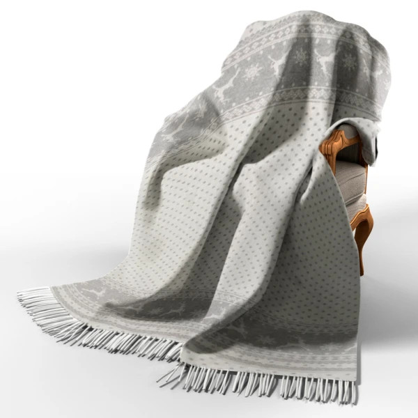 Плед мериносовий Love You Олени 4078 140х200 см сірий