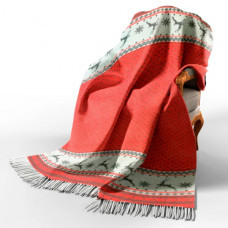 Плед мериносовий Love You Олени 4079 140х200 см червоний