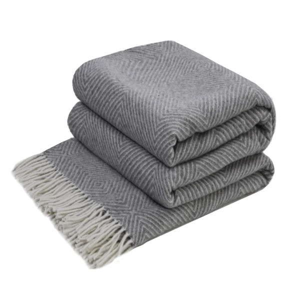 Плед мериносовий Love You Ромб 4458 140х200 см сірий