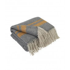 Плед мериносовий однотонний із смужками Love You 4503 140х200 см гірчичний