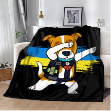 Плед патріотичний 3D Пес Патрон Чорний 10589 135х160 см