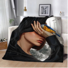 Плед патріотичний 3D Пташка Захисниця 12385 135х160 см