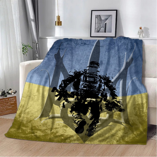 Плед патріотичний 3D Український воїн 10625 135х160 см