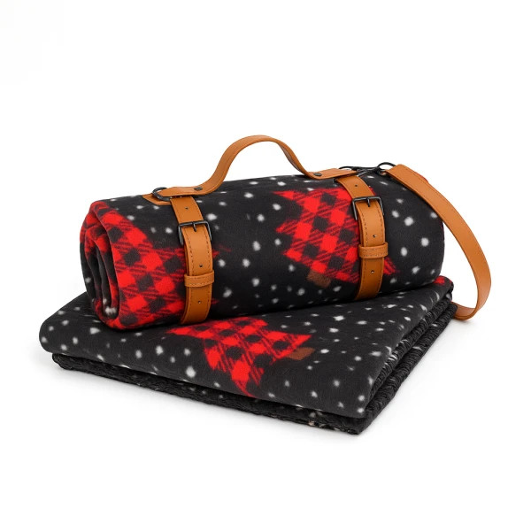 Плед тревел флісовий Love You Святкові ялинки 9109R 150x200 см