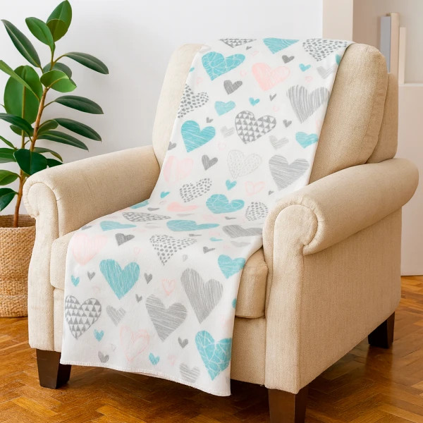 Плед флісовий Love You Ніжні серця LY9105 150x200 см