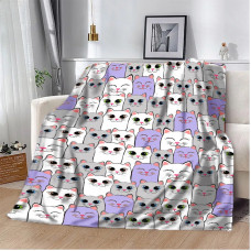 Плед 3D Котячий бум фіолетовий 10649 135х160 см