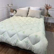 Ковдра євро стьобана зимова з бамбукового волокна Leri Max 21530 195х210 см салатова