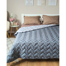 Одеяло полуторное двустороннее летнее из холофайбера Leri Max 21541 150х210 см графитовое