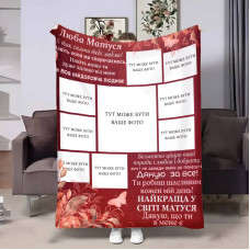 Плед 3D зі своїм фото для мами Мамі Щасливі моменти на 9 фото 17797 135х160 см