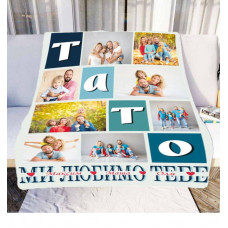 Плед 3D зі своїм фото Тато "Ми любимо тебе" на 8 фото 10688 135х160 см