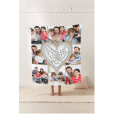 Плед 3D зі своїм фото Тато (іменне серце, побажання татові) на 8 фото 10690 160х200 см
