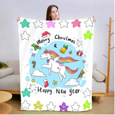 Плед 3D новорічний Єдиноріг Новорічний 13526 135х160 см