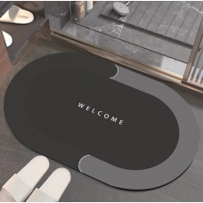 Килимок придверний овальний 11861 60х40 см чорний