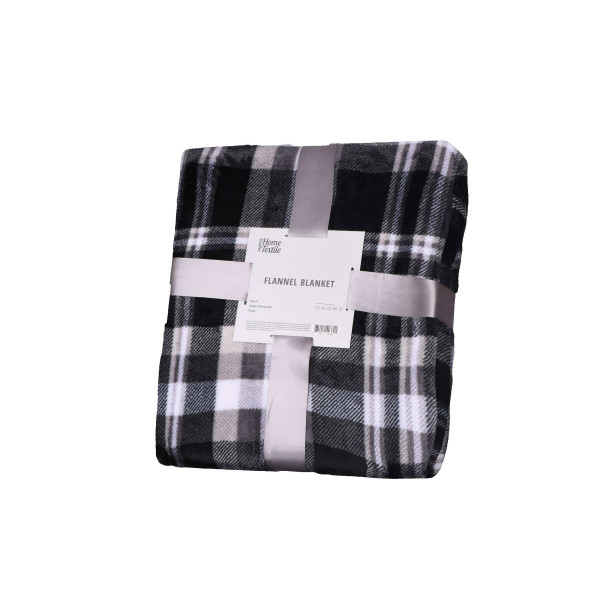 Плед Ardesto Flannel клітка ART-0102-PB 200х220 см сірий