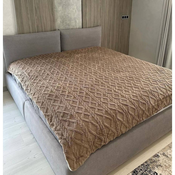 Плед Dushka Home Візерунок 20767 200х230 см коричневий