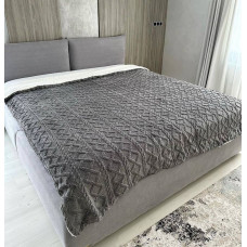 Плед Dushka Home Візерунок 20769 200х230 см графітовий