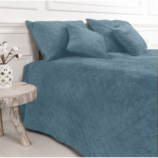 Покривало двоспальне ТЕП Velour Ромб 4-00516-22873 180х240 см сині
