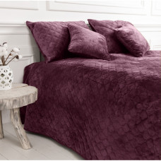 Покривало двоспальне ТЕП Velour Ромб круглий 4-00516-22869 180х240 см бордове