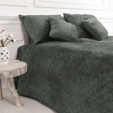 Покривало двоспальне ТЕП Velour Ромб круглий 4-00516-22392 180х240 см сіре