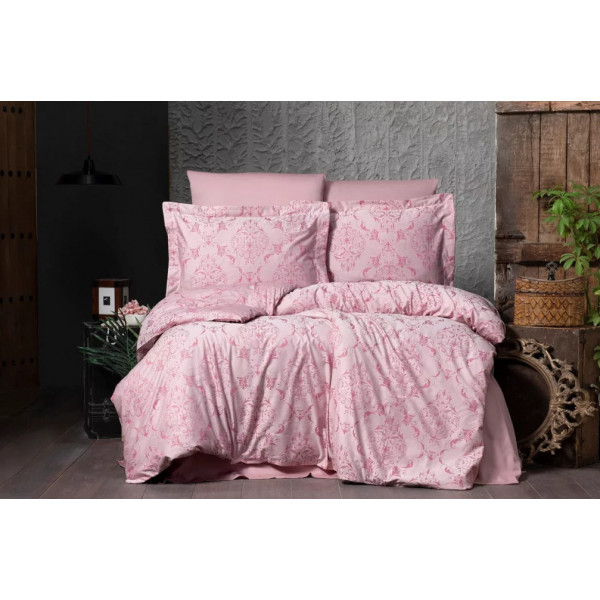 Постільна білизна євро Arya Arya Vogue Органік Жаккард Paris AR-A107256-Fuchsia 200x220 см фуксія