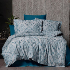 Постільна білизна євро Arya Arya Vogue Органік Жаккард Paris AR-A107256-Petrol-green 200x220 см бензиново-зелений