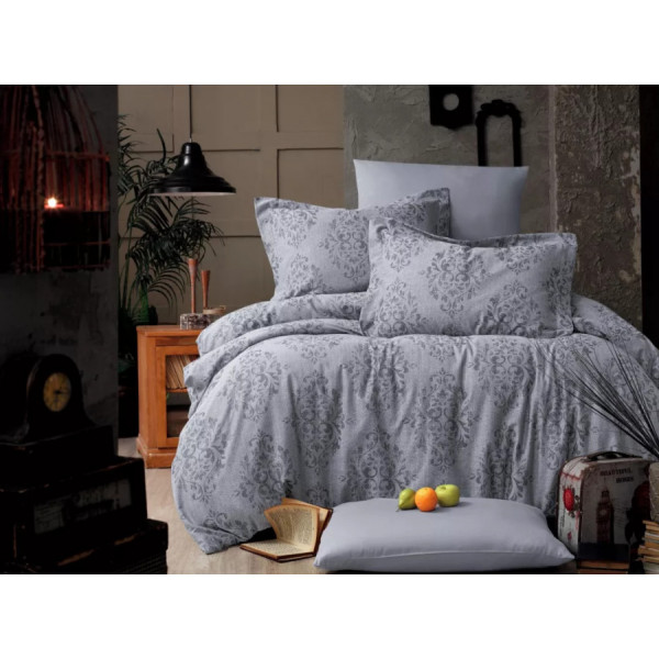 Постільна білизна євро Arya Vogue Органік Жаккард Siv AR-A107264 200х220 см