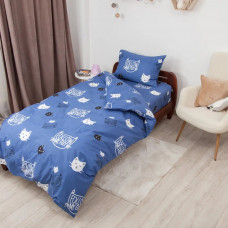 Постільна білизна підліткова ТЕП Soft dreams Кошенята 2-04191-29914 150х215 см синя