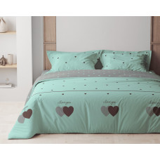 Постільна білизна сімейна ТЕП Happy Sleep Mint&Grey Hearts ТЕП 2-03797-24948 150х215х2 см