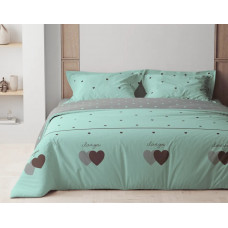Постільна білизна сімейна ТЕП Mint&Grey Hearts 2-00882-24944 150х215х2 см