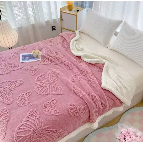 Плед Dushka Home Метелик 20983 200х230 см рожевий
