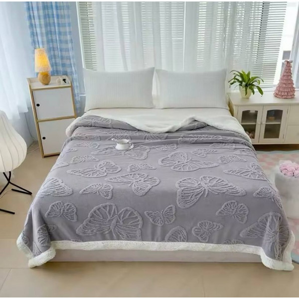 Плед Dushka Home Метелик 20986 200х230 см світло-сірий