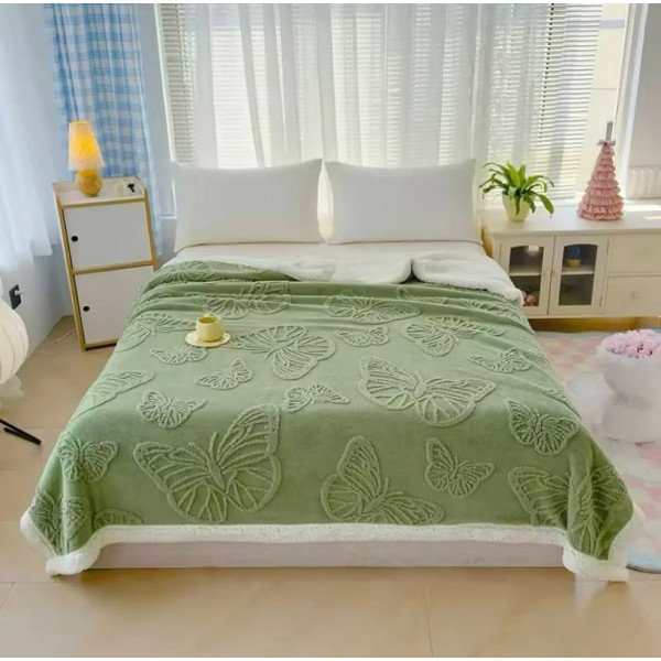 Плед Dushka Home Метелик 20987 200х230 см оливковий