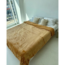 Плед Dushka Home Велюр однотонний 20964 200х230 см світло-бежевий